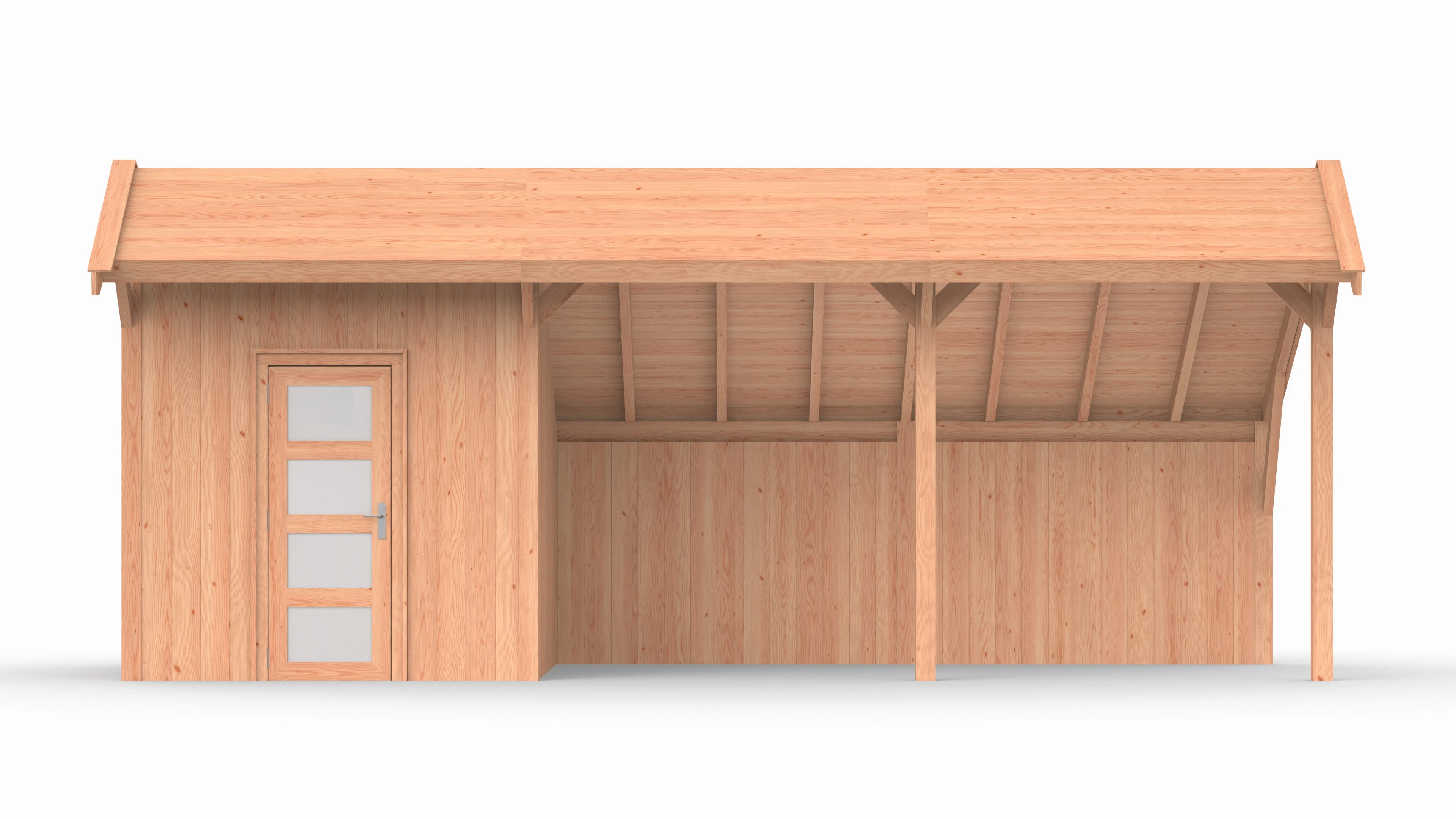 Douglas kapschuur, 750 x 300, met schuur en achterwand, Westwood Comfort - Afbeelding 5